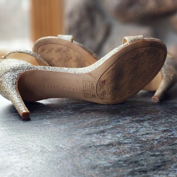 Kelley & Katie Kirstie Heels Gold/Silver Sparkle Size 6.5M - Picture 12 of 16